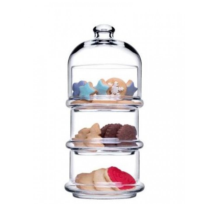 VILLA PATISSERIE 3PLE PLATE-DOME 3x505CC 26CM PLT/162 GB1.OB6.