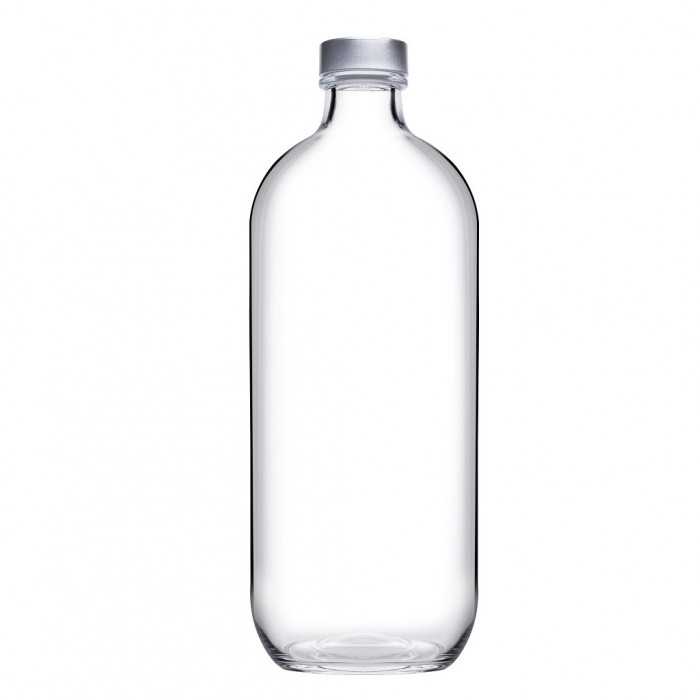 ICONIC BOTTLE W/ METAL LID 1100CC H: 25 D: 9,2 P/384 OB6/PR.BC.