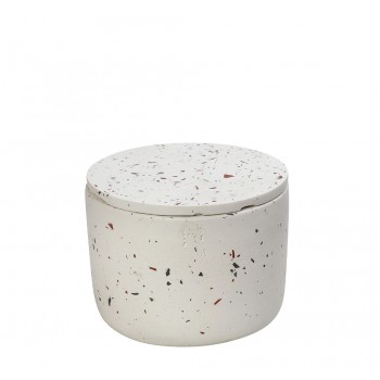 DIS. ΔΟΧΕΙΟ ΜΕΣΑΙΟ ΚΥΛΙΝΔΡΙΚΟ ΜΕ ΚΑΠΑΚΙ  ΜΩΣΑΙΚΟ ΛΕΥΚΟ 10Χ10Χ9ΕΚ