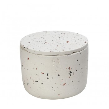 DIS. ΔΟΧΕΙΟ ΜΕΓΑΛΟ ΚΥΛΙΝΔΡΙΚΟ ΜΕ ΚΑΠΑΚΙ  ΜΩΣΑΙΚΟ ΛΕΥΚΟ 13Χ13Χ9ΕΚ