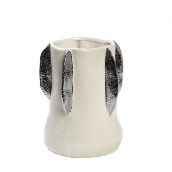 ΒΑΖΟ ΛΕΥΚΟ ΜΕ ΑΣΗΜΙ ΦΥΛΛΑ ΚΕΡΑΜ. 20,3ΕΚ