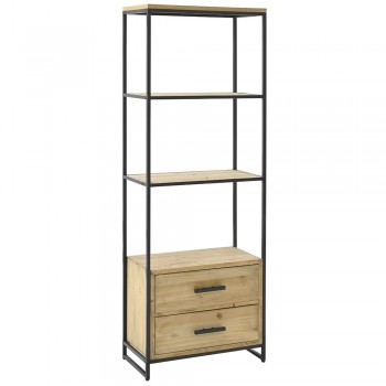 ΡΑΦΙΕΡΑ ΜΕΤΑΛΛΟ ΞΥΛΟ ΜΕ 2 ΣΥΡΤΑΡΙΑ ΚΑΙ 3 ΡΑΦΙΑ 60Χ34Χ175ΕΚ