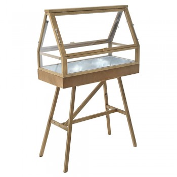 ΞΥΛΙΝΟ ΘΕΡΜΟΚΗΠΙΟ ΣΕ ΒΑΣΗ 83Χ40Χ132 ΕΚ ΜΕ ΓΥΑΛΙΝΑ ΠΑΡΑΘΥΡΑ