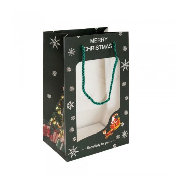 ΣΑΚΟΥΛΑ ΠΡΑΣΙΝΗ ΔΙΑΦΑΝΗ ΜΕ ΠΑΡΑΘΥΡΟ 24x14x35EK