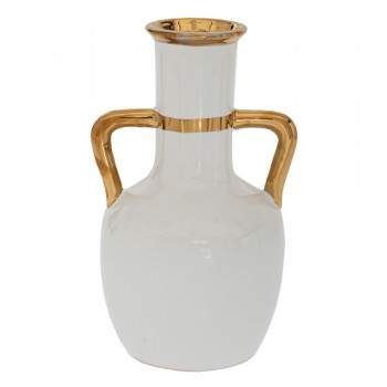 ΒΑΖΟ ΛΕΥΚΟ ΚΕΡΑΜΙΚΟ ΜΕ ΧΡΥΣΑ ΧΕΡΟΥΛΙΑ Φ15Χ20ΕΚ