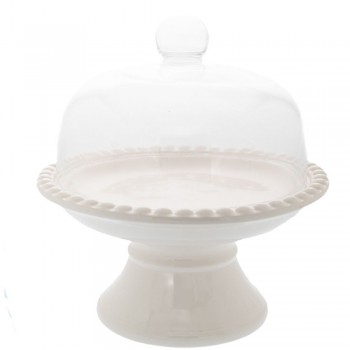 ΚΕΡΑΜΙΚΗ ΤΟΥΡΤΙΕΡΑ ΛΕΥΚΗ ΜΕ ΓΥΑΛΙΝΟ ΚΑΠΑΚΙ 30x30x31.5ΕΚ