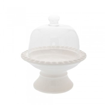 ΚΕΡΑΜΙΚΗ ΤΟΥΡΤΙΕΡΑ ΛΕΥΚΗ ΜΕ ΓΥΑΛΙΝΟ ΚΑΠΑΚΙ 25x25x29EK