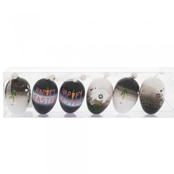 ΣΕΤ 6 ΜΑΥΡΟ-ΓΚΡΙ ΠΛΑΣΤΙΚΑ ΑΥΓΑ 6ΕΚ