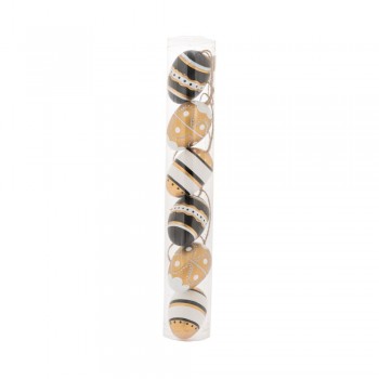 ΣΕΤ 6 ΧΡΥΣΑ-ΜΑΥΡΑ ΠΛΑΣΤΙΚΑ ΑΥΓΑ 6ΕΚ