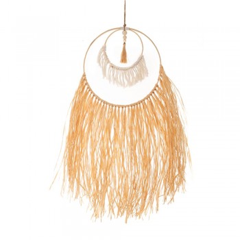 BOHO ΜΑΚΡΑΜΕ DECO ΚΡΕΜΑΣΤΟ ΜΕ RAFFIA 30X72EK