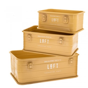 ΣΕΤ 3 ΚΙΤΡΙΝΑ ΜΕΤΑΛΛΙΚΑ ΚΟΥΤΙΑ 46Χ31Χ19 39Χ26Χ17 32Χ21Χ15ΕΚ