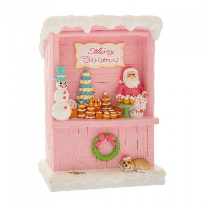 ΠΟΛΥΡΕΖΙΝΗ ΡΟΖ CANDY SHOP ΜΕ ΑΙ ΒΑΣΙΛΗ ΚΑΙ ΧΙΟΝΑΝΘΡΩΠΟ 17Χ11Χ24ΕΚ.