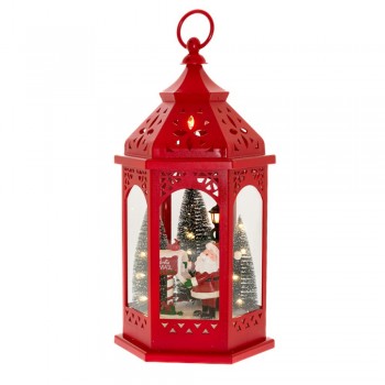 ΚΟΚΚΙΝΟ ΠΛΑΣΤΙΚΟ ΦΩΤΙΖΟΜΕΝΟ ΦΑΝΑΡΙ LED ΦΩΣ ΜΕ ΑΗ ΒΑΣΙΛΗ 22Χ19Χ41ΕΚ