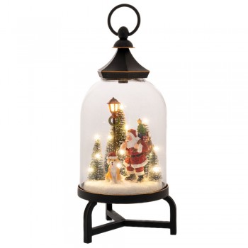 ΜΑΥΡΟ ΓΥΑΛΙΝΟ ΠΛΑΣΤΙΚΟ ΦΩΤΙΖΟΜΕΝΟ ΦΑΝΑΡΙ LED ΦΩΣ ΜΕ ΑΗ ΒΑΣΙΛΗ 17Χ36ΕΚ