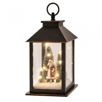 ΜΑΥΡΟ ΠΛΑΣΤΙΚΟ ΦΩΤΙΖΟΜΕΝΟ ΦΑΝΑΡΙ LED ΦΩΣ ΜΕ ΑΗ ΒΑΣΙΛΗ 14Χ14Χ27ΕΚ