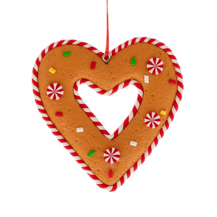 GINGERBREAD ΚΑΡΔΙΑ ΚΡΕΜΑΣΤΟ 8Χ8ΕΚ