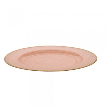 ΡΟΖ ΓΥΑΛΙΝΗ ΠΙΑΤΕΛΑ ΜΕ ΧΡΥΣΗ ΡΙΓΑ Φ32ΕΚ