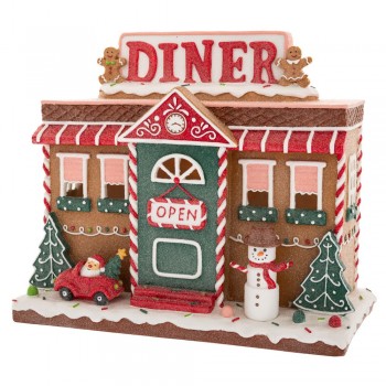 ΦΩΤΙΖΟΜΕΝΟ GINGERBREAD ΠΟΛΥΡΕΖΙΝ DINER 30Χ15Χ26ΕΚ