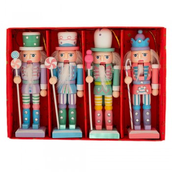 ΣΕΤ 4 ΠΟΛΥΧΡΩΜΟΙ ΞΥΛΙΝΟΙ ΚΑΡΥΟΘΡΑΥΣΤΕΣ 13ΕΚ