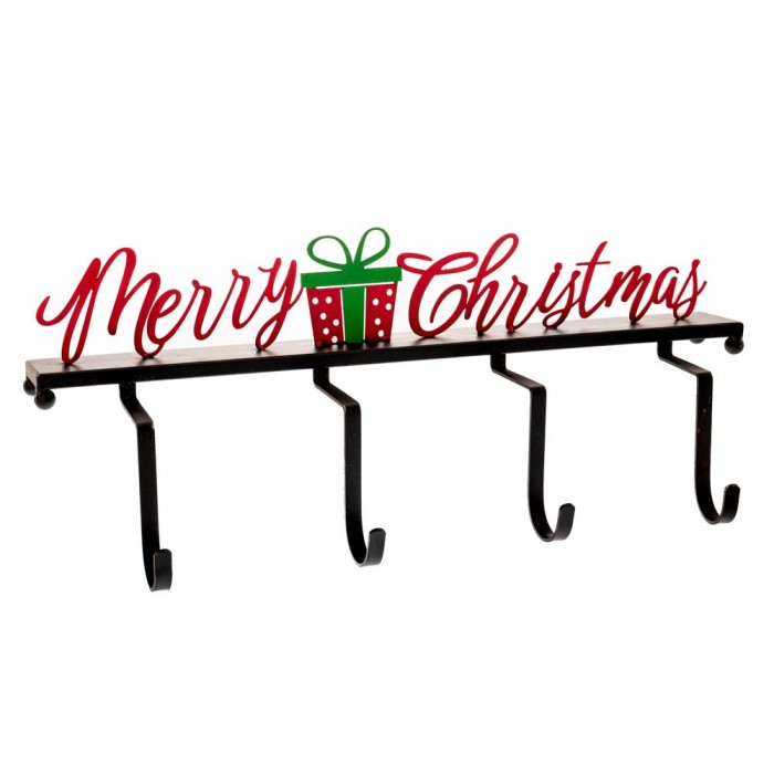 ΜΕΤΑΛΛΙΚΗ ΚΡΕΜΑΣΤΡΑ 51Χ17Χ20ΕΚ (Merry christmas) 4 ΘΕΣΕΩΝ