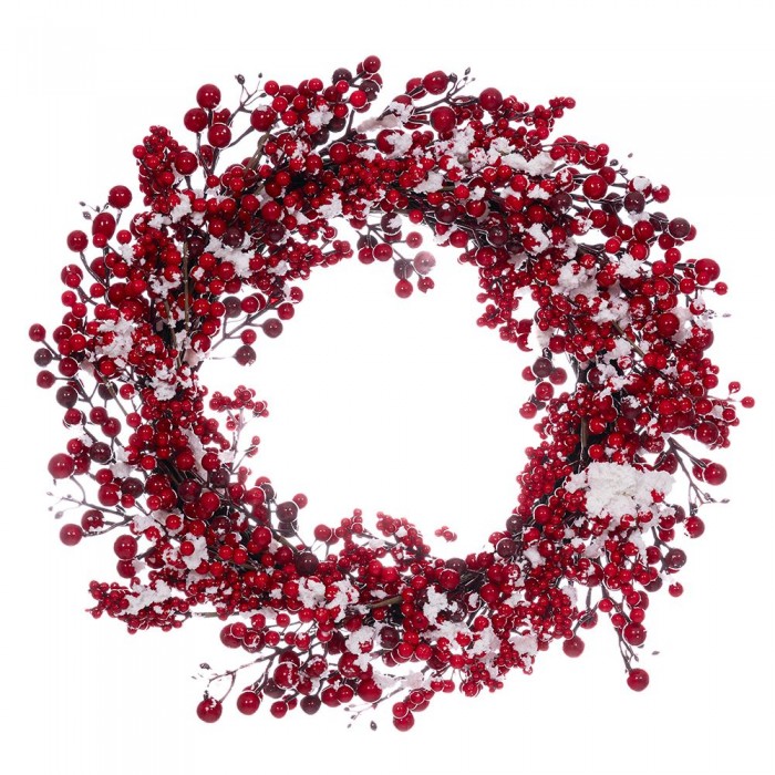 ΣΤΕΦΑΝΙ ΜΕ ΚΟΚΚΙΝΑ BERRIES ΚΑΙ ΧΙΟΝΙ 55ΕΚ