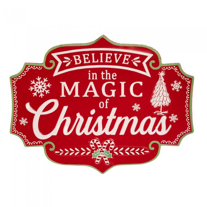 ΚΟΚΚΙΝΗ ΜΕΤΑΛΛΙΚΗ ΤΑΜΠΕΛΑ MAGIC CHRISTMAS 61X46EK