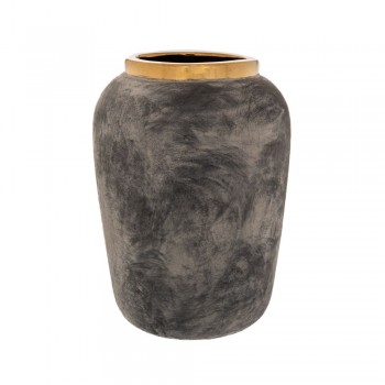 ΒΑΖΟ ΚΕΡΑΜΙΚΟ ΓΚΡΙ ΜΕ ΧΡΥΣΟ ΓΕΙΣΟ 25Χ34ΕΚ ΣΤΡΟΓΓΥΛΟ